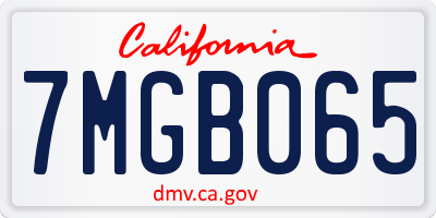 CA license plate 7MGB065