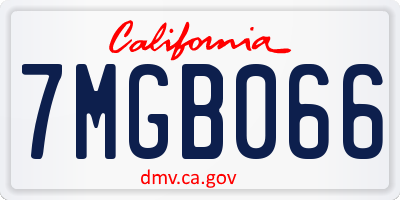 CA license plate 7MGB066