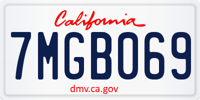 CA license plate 7MGB069