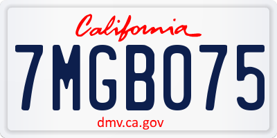 CA license plate 7MGB075