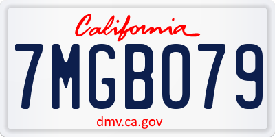 CA license plate 7MGB079