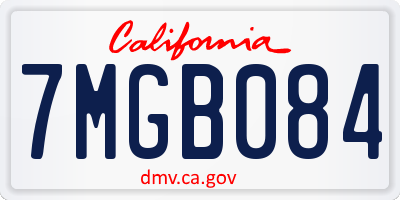 CA license plate 7MGB084