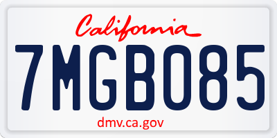 CA license plate 7MGB085