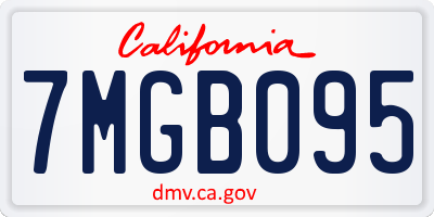 CA license plate 7MGB095