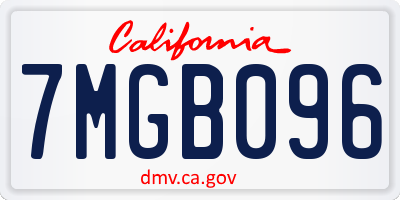 CA license plate 7MGB096