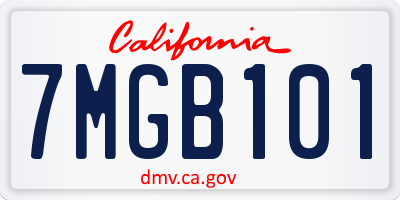 CA license plate 7MGB101