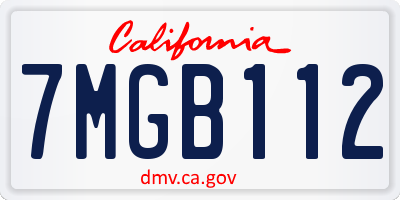 CA license plate 7MGB112