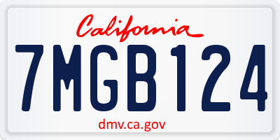 CA license plate 7MGB124