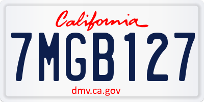 CA license plate 7MGB127