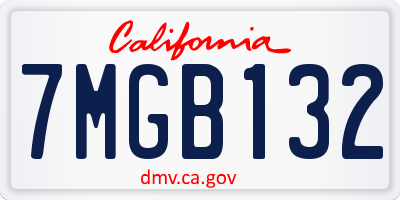 CA license plate 7MGB132