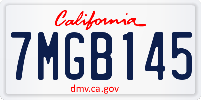 CA license plate 7MGB145