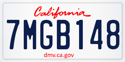 CA license plate 7MGB148