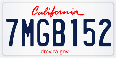 CA license plate 7MGB152