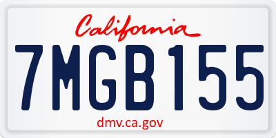 CA license plate 7MGB155