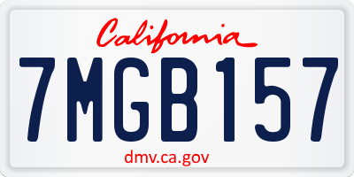 CA license plate 7MGB157