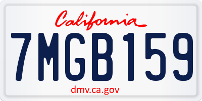 CA license plate 7MGB159