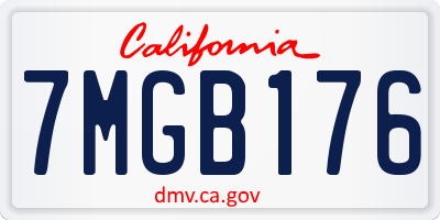 CA license plate 7MGB176