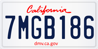 CA license plate 7MGB186