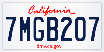CA license plate 7MGB207
