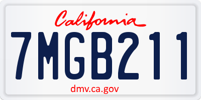 CA license plate 7MGB211