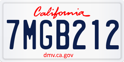 CA license plate 7MGB212