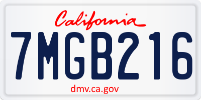 CA license plate 7MGB216