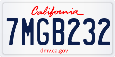 CA license plate 7MGB232