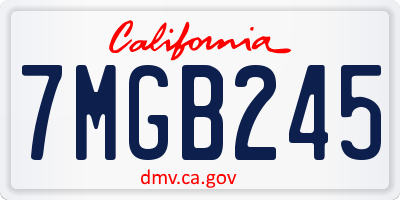 CA license plate 7MGB245