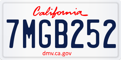 CA license plate 7MGB252