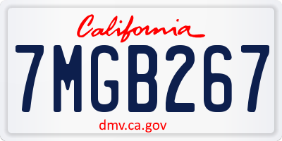 CA license plate 7MGB267