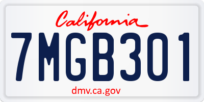 CA license plate 7MGB301