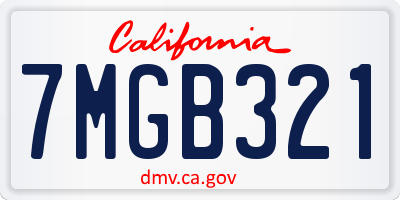 CA license plate 7MGB321
