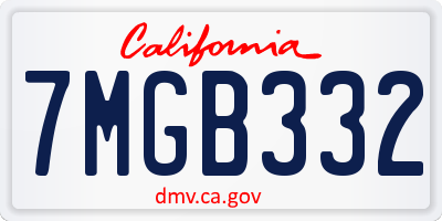 CA license plate 7MGB332