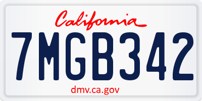 CA license plate 7MGB342