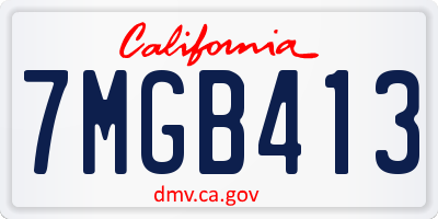 CA license plate 7MGB413