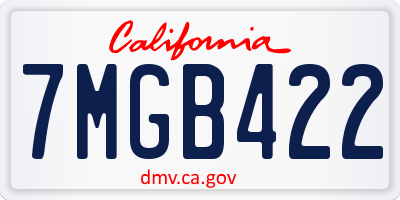 CA license plate 7MGB422