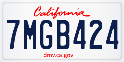 CA license plate 7MGB424