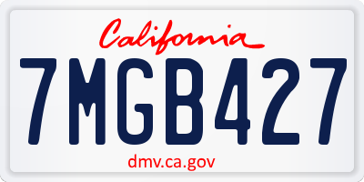 CA license plate 7MGB427