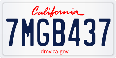 CA license plate 7MGB437