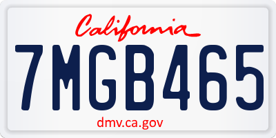 CA license plate 7MGB465