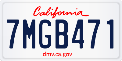 CA license plate 7MGB471