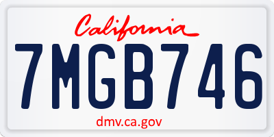 CA license plate 7MGB746
