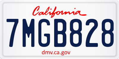 CA license plate 7MGB828