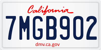 CA license plate 7MGB902