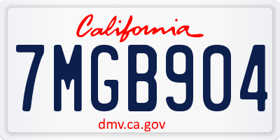 CA license plate 7MGB904