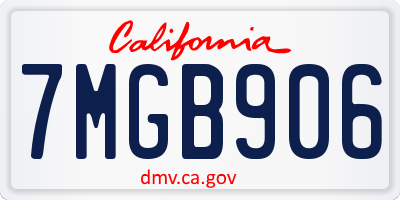 CA license plate 7MGB906