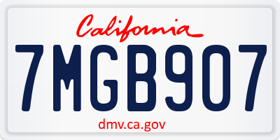 CA license plate 7MGB907
