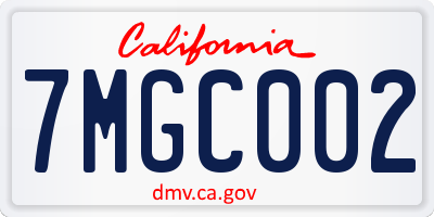 CA license plate 7MGC002