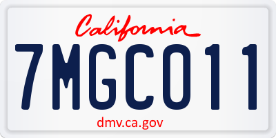 CA license plate 7MGC011