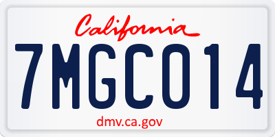 CA license plate 7MGC014